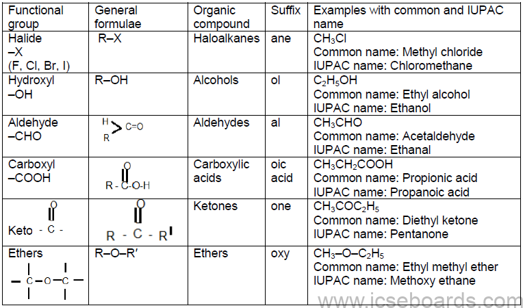 Notes For ICSE Class 10 Chemistry Organic Chemistry