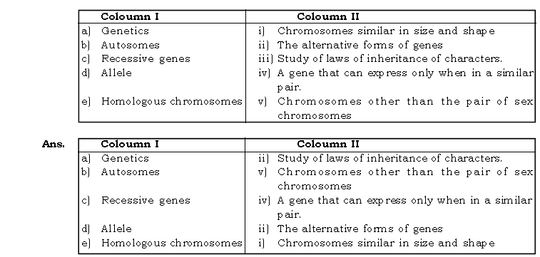 Genetics Some Basic Fundamentals ICSE Class 10 Biology Board Exam Questions