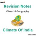 Notes Climate of India ICSE Class 10 Geography