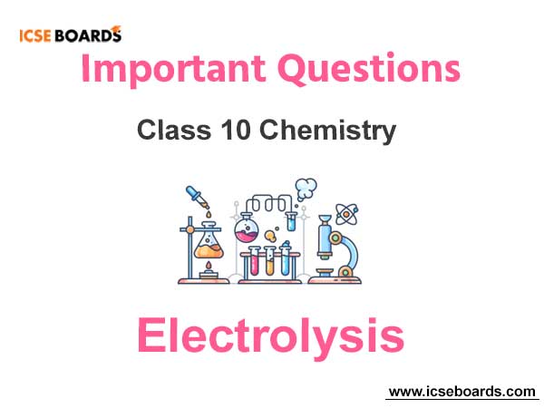 Electrolysis ICSE Class 10 Chemistry Questions