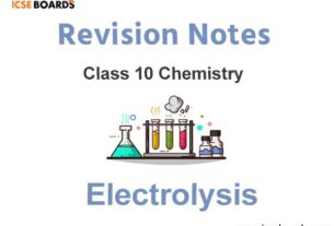 ICSE Class 10 Electrolysis Notes