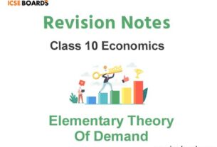 Elementary Theory of Demand ICSE Economics Class 10
