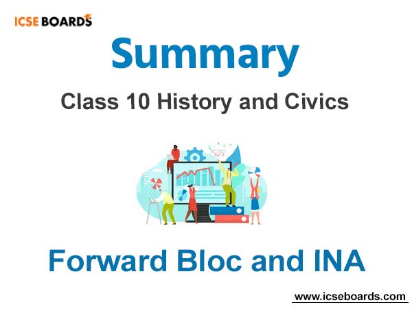 Forward Bloc and INA Class 10 ICSE notes