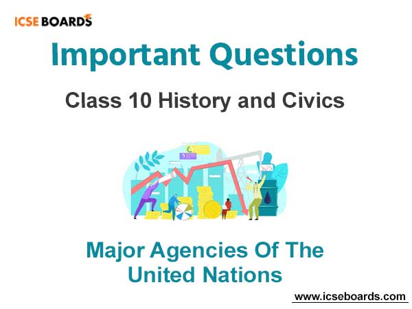 Major Agencies of the United Nations ICSE Class 10 Questions