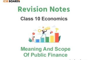 Meaning and Scope of Public Finance ICSE Economics Class 10