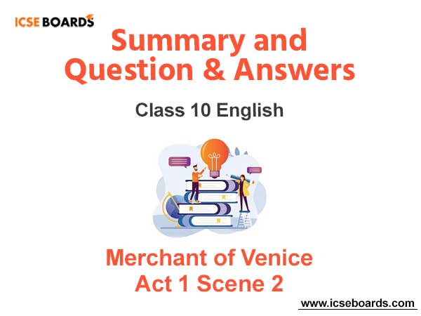 Merchant of Venice Act 1 Scene 2 Summary