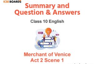 Merchant of Venice Act 2 Scene 1 Summary