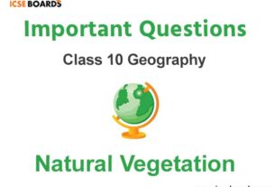 Natural Vegetation ICSE Class 10 Geography Important Questions