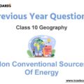 Non Conventional Sources Of Energy Previous Year Questions ICSE Class 10 Geography