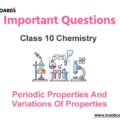 Periodic Properties and Variations ICSE Class 10 Chemistry Questions