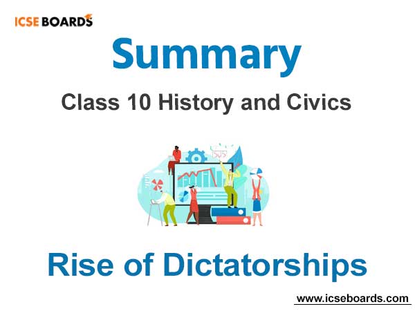 Rise of Dictatorships Class 10 ICSE notes