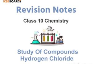 ICSE Class 10 Study of Compounds Hydrogen Chloride Notes