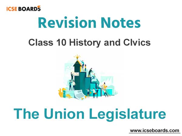 The Union Legislature ICSE Class 10 Civics