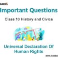 Universal Declaration of Human Rights ICSE Class 10 Questions