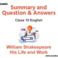 William Shakespeare His Life and Work ICSE Class 10