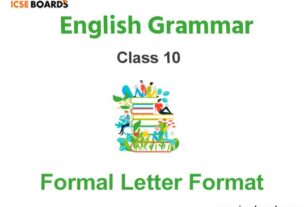formal letter format class 10