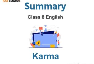 Karma Chapter Summary Class 8 English