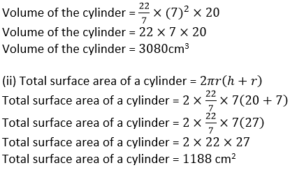 Selina ICSE Class 10 Maths Solutions Chapter 20 Cylinder Cone And Sphere Surface Area Volume